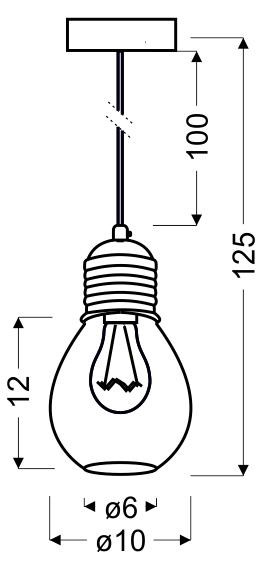 Lampa wisząca GLIVA 1x60w e27 chrom (bez żarówek)