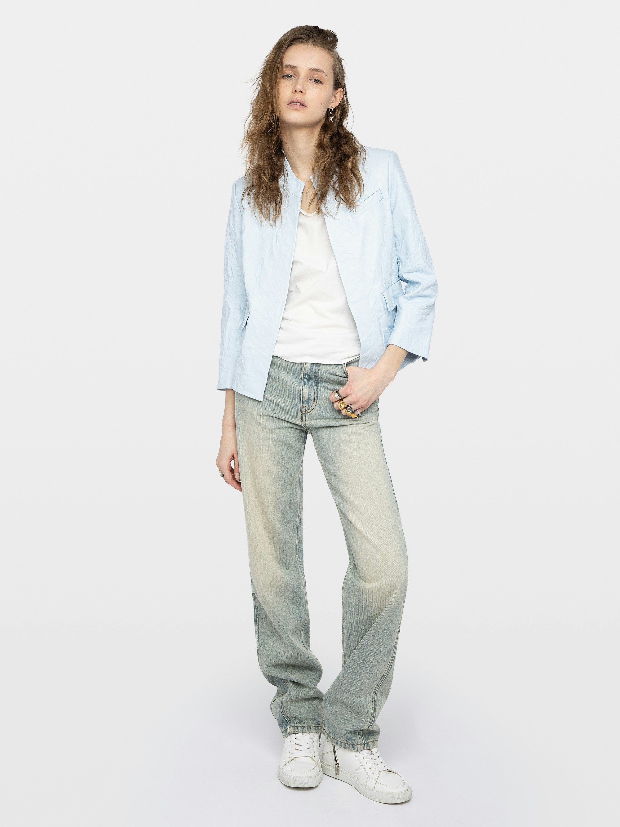 Blazer Veryn Cuir Froissé