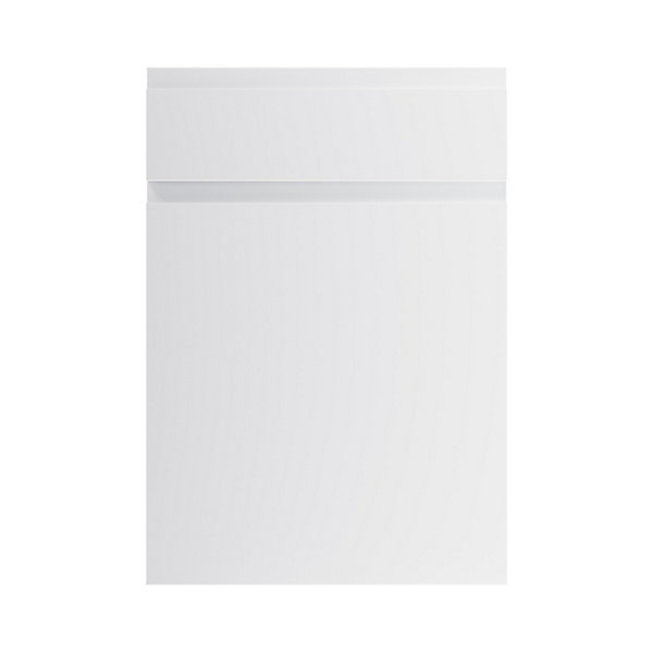 Façade de cuisine 1 porte et 1 tiroir Garcinia gris clair brillant l. 50 cm x H. 72 cm GoodHome