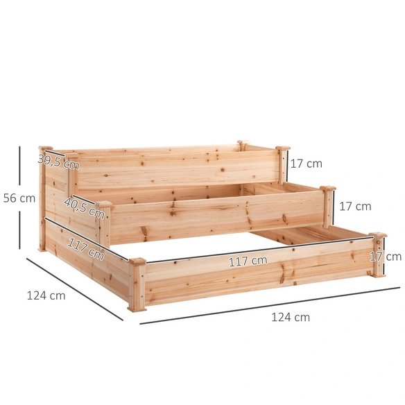 Hochbeet, BxH: 124 x 124 cm, Tannenholz