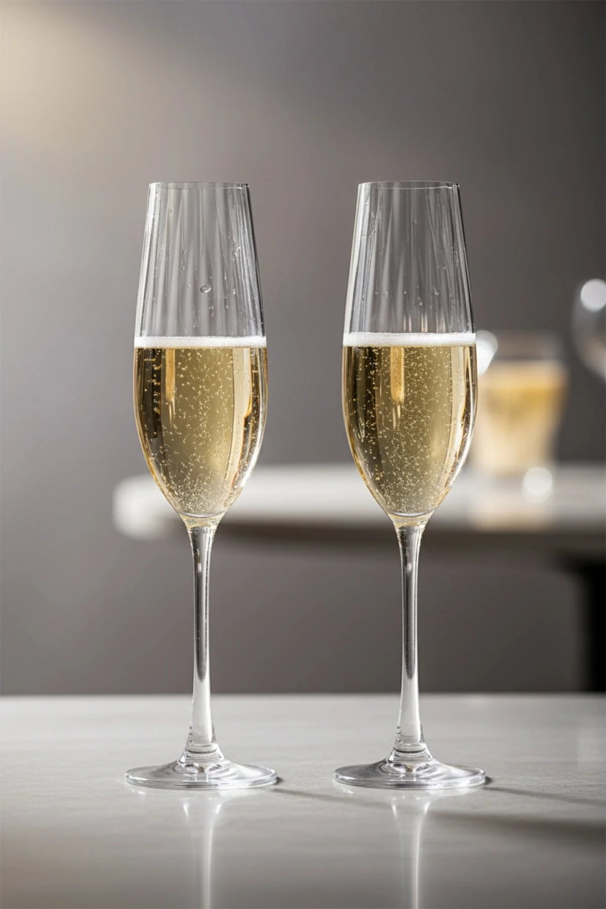 Set Of 2 Ripple Crystal Champagne Glasses