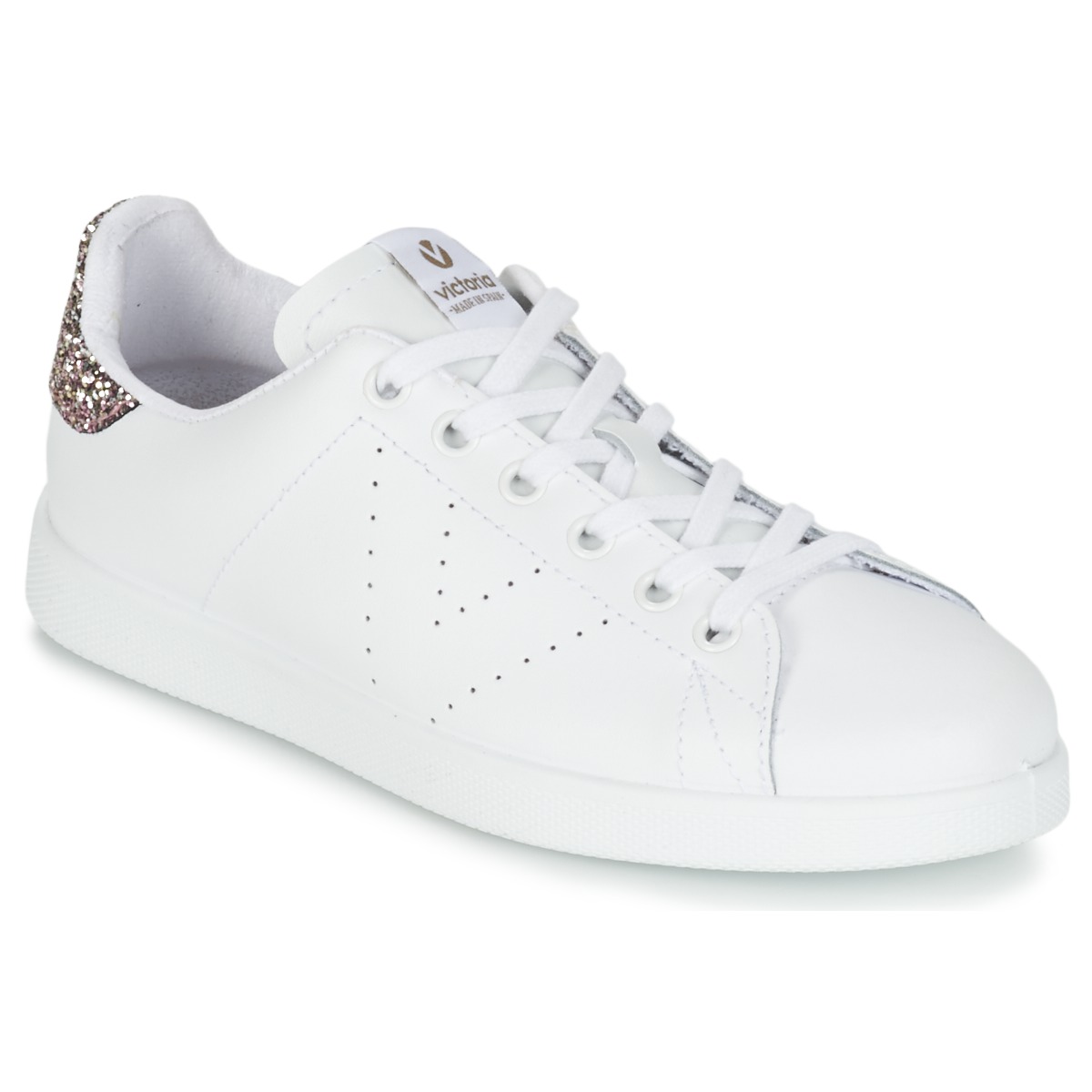 Victoria - DEPORTIVO BASKET PIEL - White / Pink / Glitter