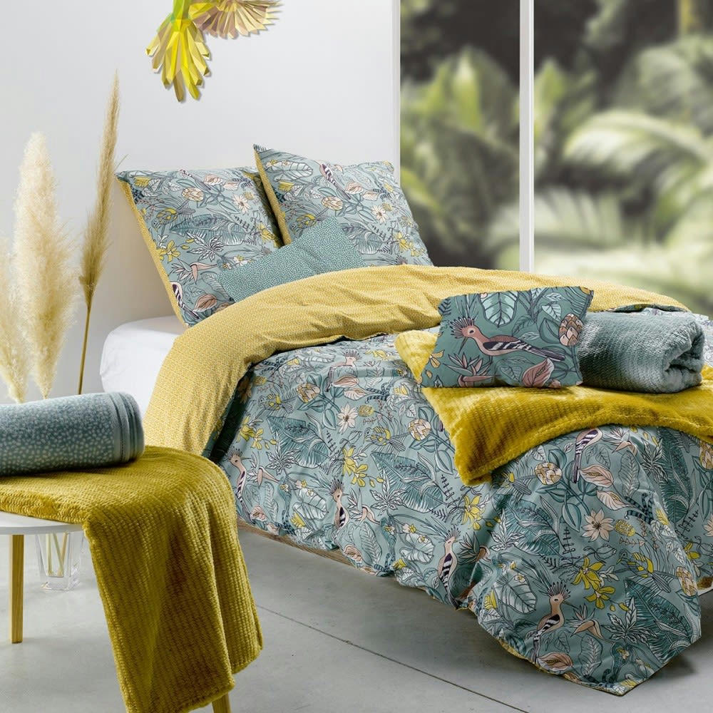 - Parure de couette 100% coton 57 fils imprimée 240x220 2 taies