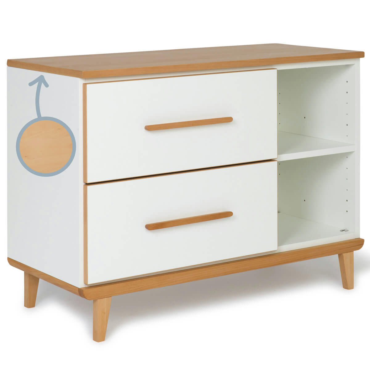 NADO - Petit meuble 2 tiroirs blanc