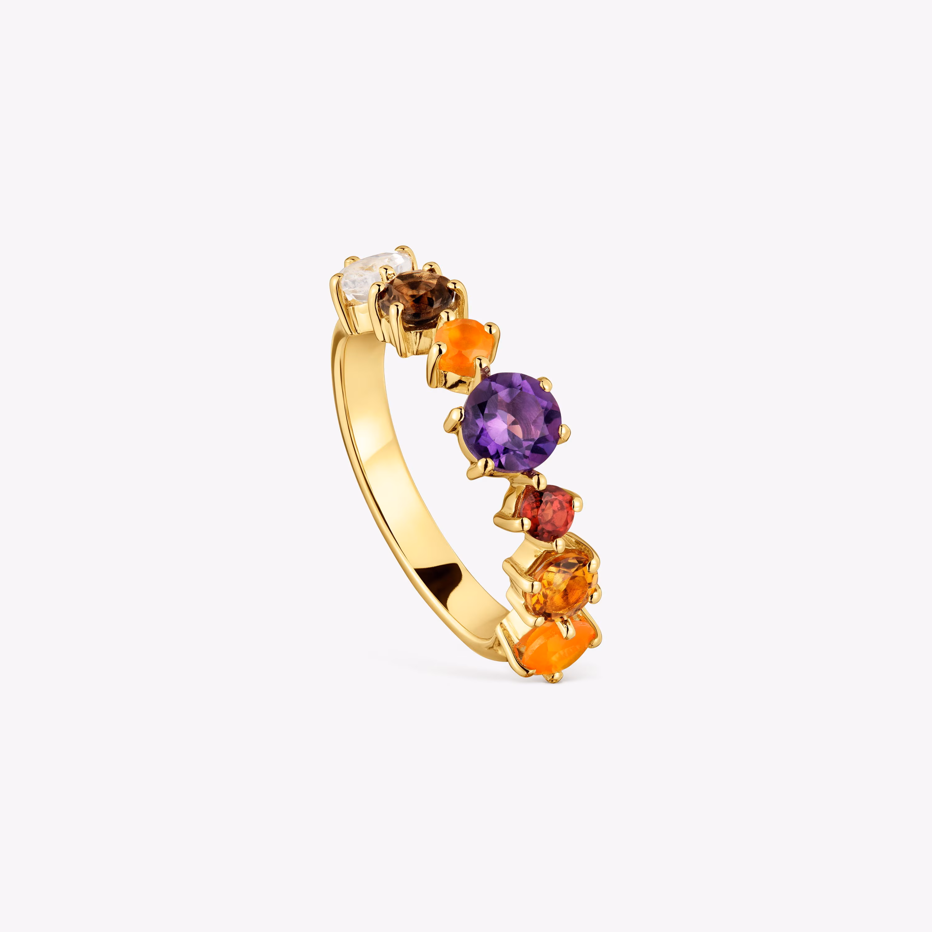 Anillo pequeño con baño de oro 18 kt sobre plata y gemas Sugar Party