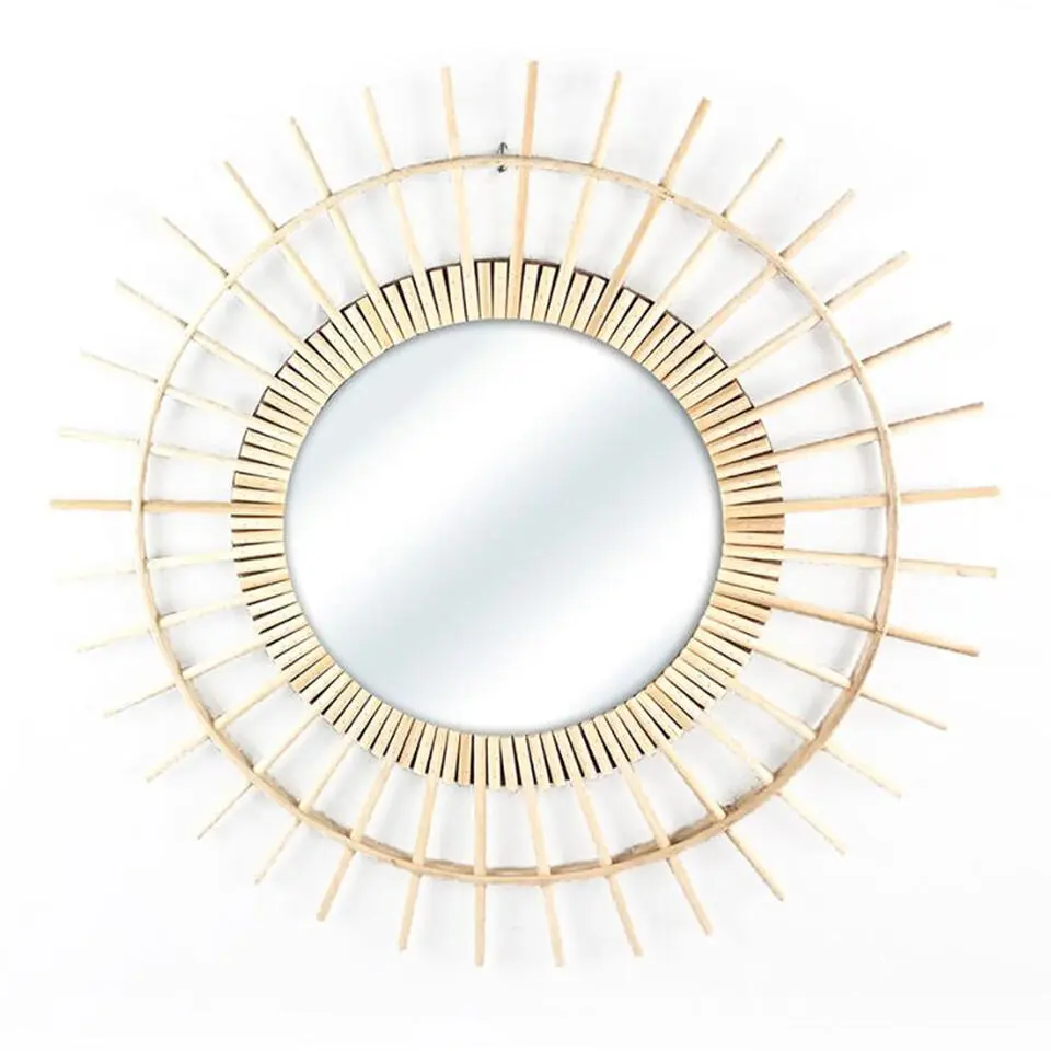 Ostaria Wandspiegel Sun - zon - rotan - D55 cm - boho spiegel