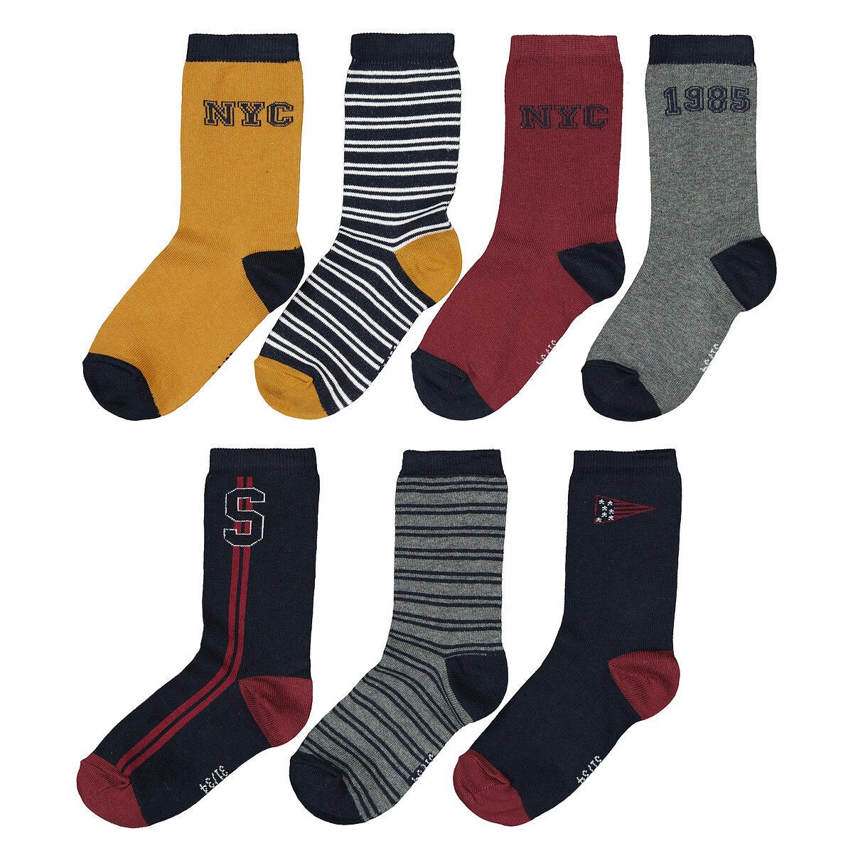 Lot de 7 paires de chaussettes, motif New York