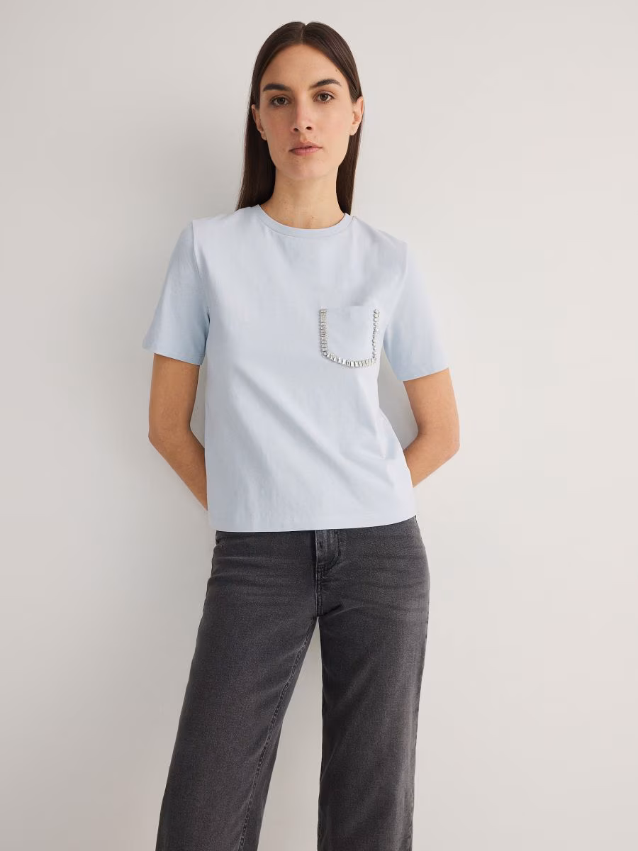 T-Shirt With Decorative Pocket