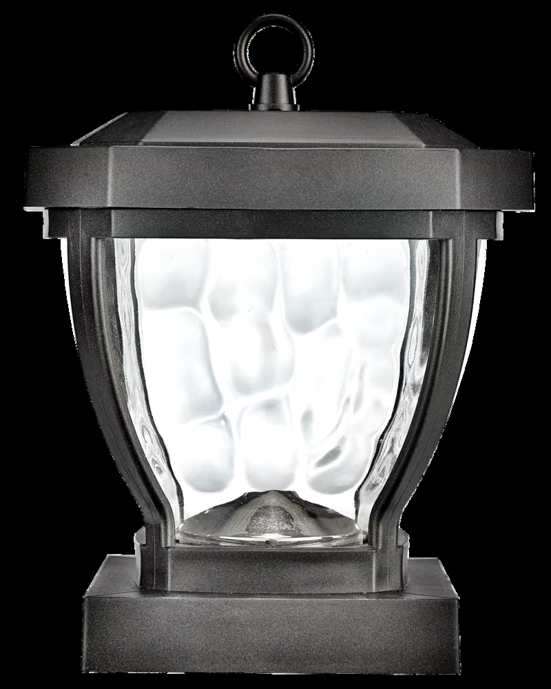 NOMA Outdoor Warm White 8 LM LED Solar Nautical Post Fence Lights, 4x4-in, 2-pk