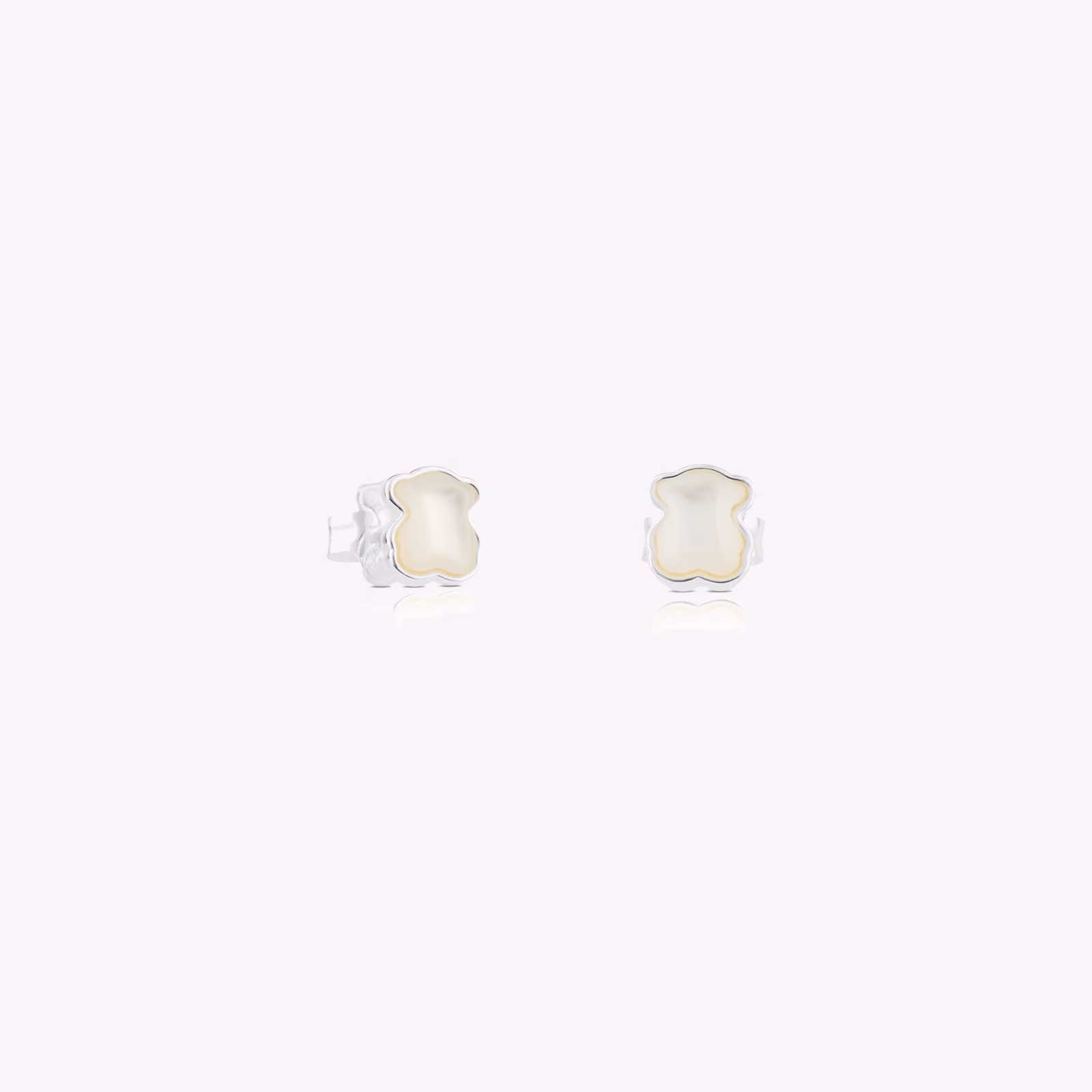 Pendientes de plata y nácar 0,7cm. TOUS Color