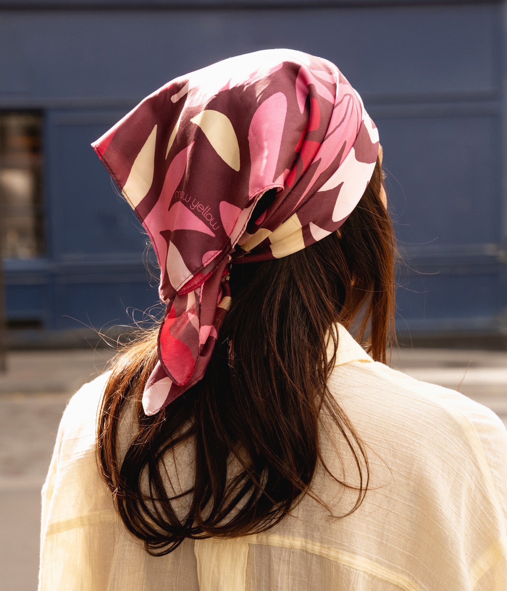 Foulard en soie rose Fortuna