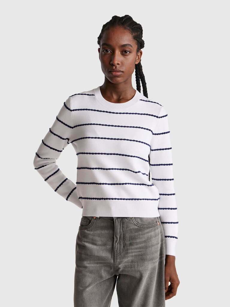 Jacquard sweater in viscose blend