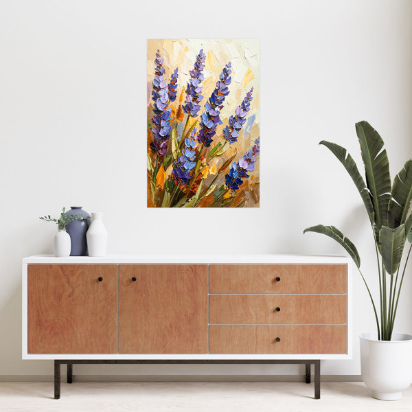Naklejka samoprzylepna Feeby Lawenda Kwiaty efekt farby 20x30