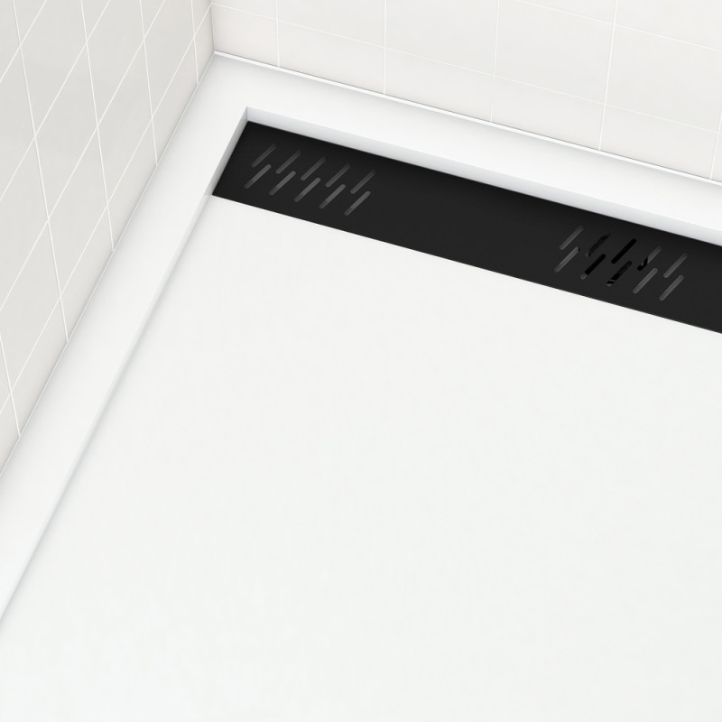 Grille de caniveau pour receveur de douche noire 80 cm AURLANE
