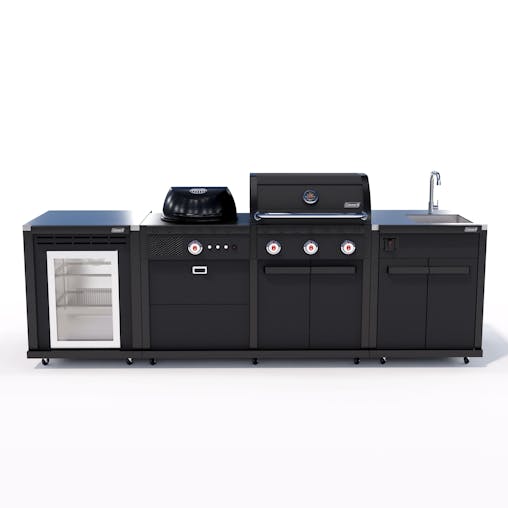 Coleman Revolution&trade; Dual Fuel Kitchenwith Sink and Fridge Modules - Black Matte