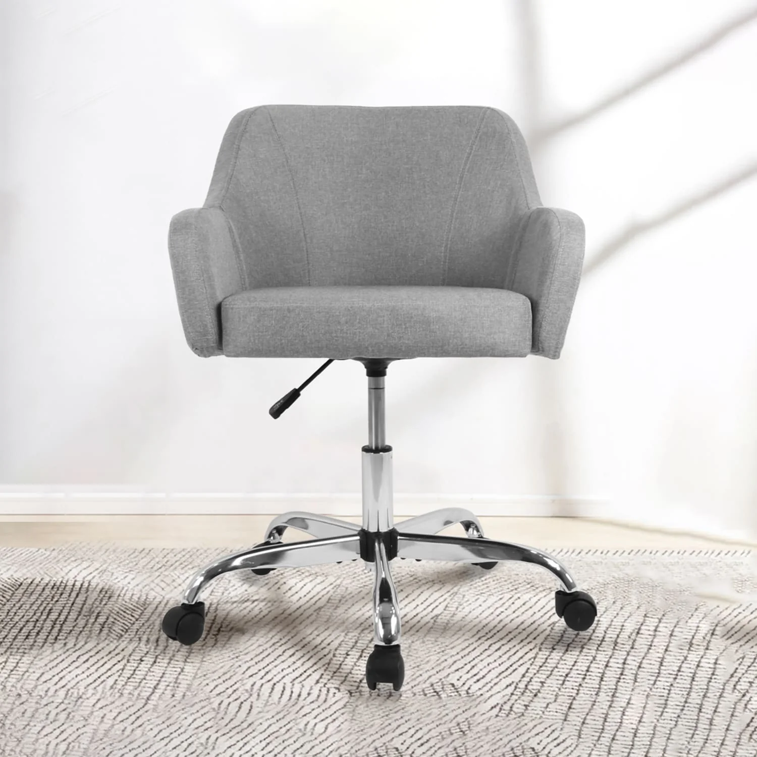 Modern Upholstered Home Office Chair Swivel Arm Desk Chair Task Chair