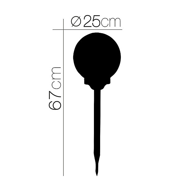 Lot 2 Boule lumineuse solaire pour jardin, lampe LED de jardin, borne solaire éclairage solaire d'extérieur -Diamètre 25 x H 67 cm
