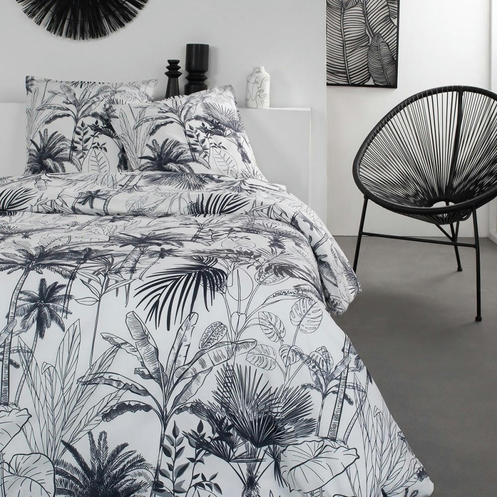 - Parure de couette 100% coton 57 fils imprimée 260x240 2 taies