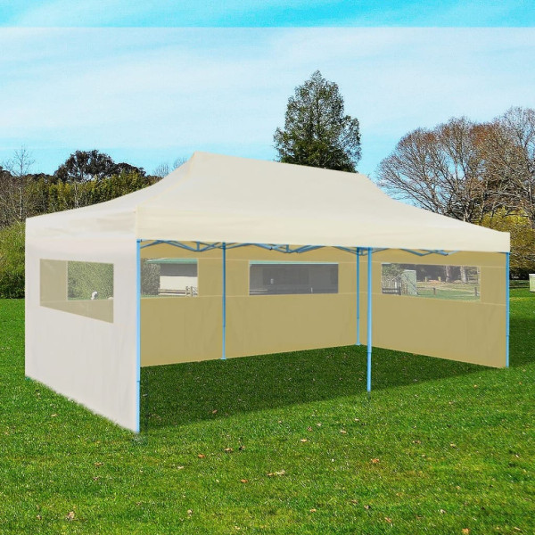 Namiot ogrodowy Kremowy Metal with 4 sidewalls vidaXL