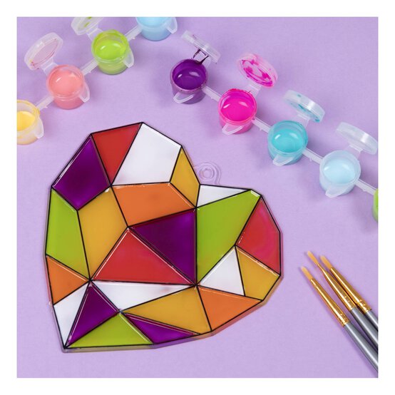 Geometric Heart Plastic Suncatcher