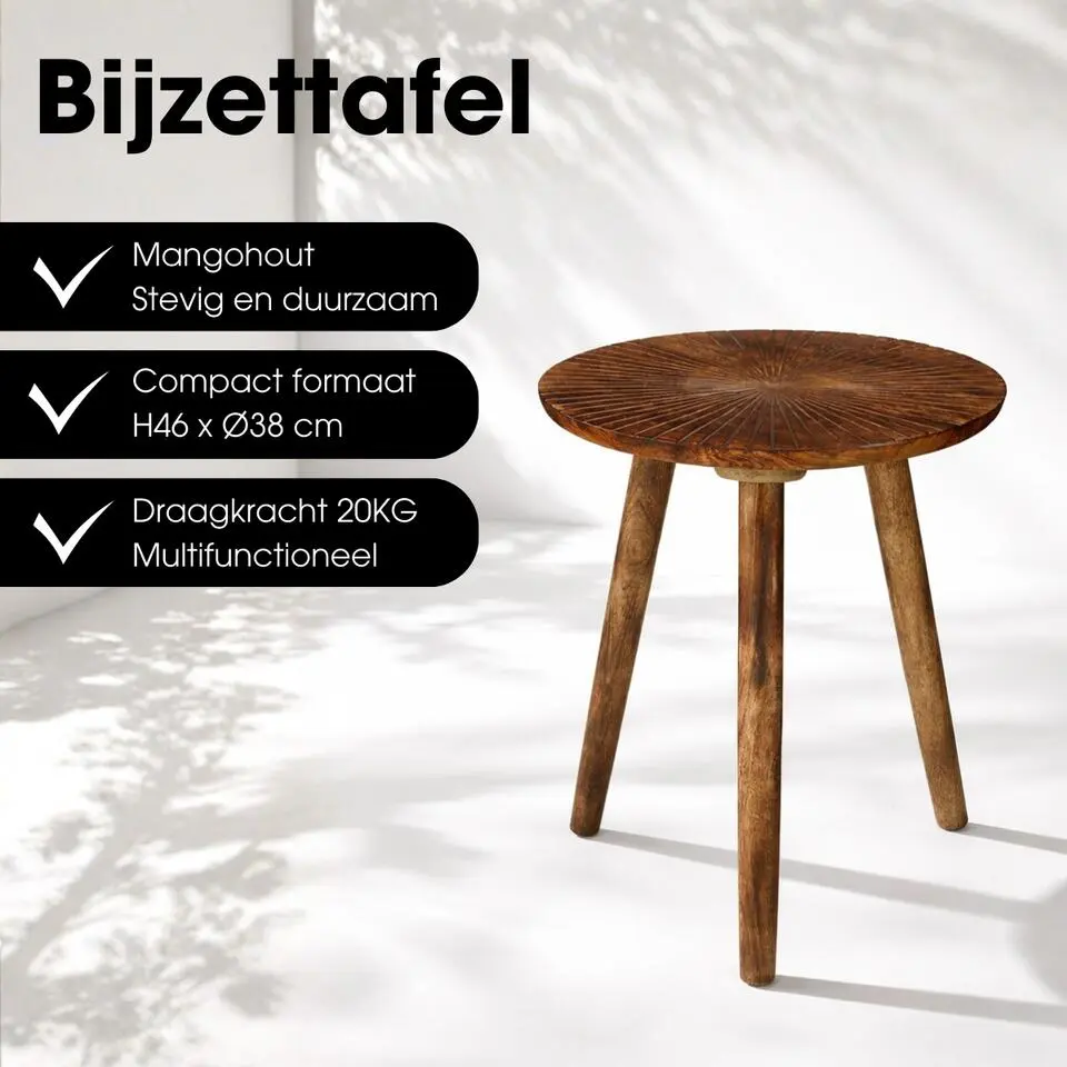 Mica Decorations Pomante Bijzettafel - Mangohout