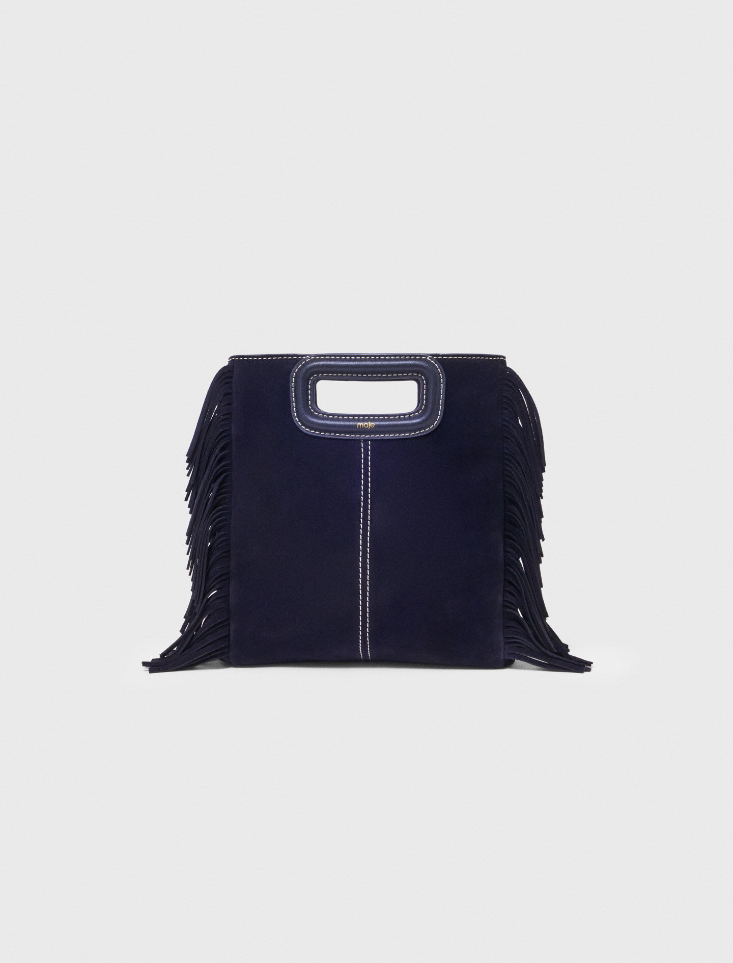 Sac M en suède surpiquée