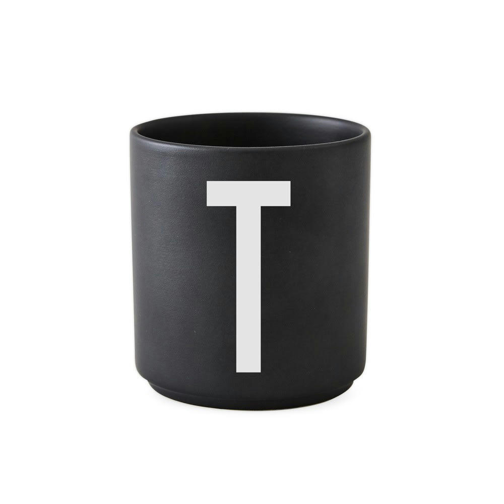 PERSONAL A-Z - Tasse noire design letters porcelaine noir