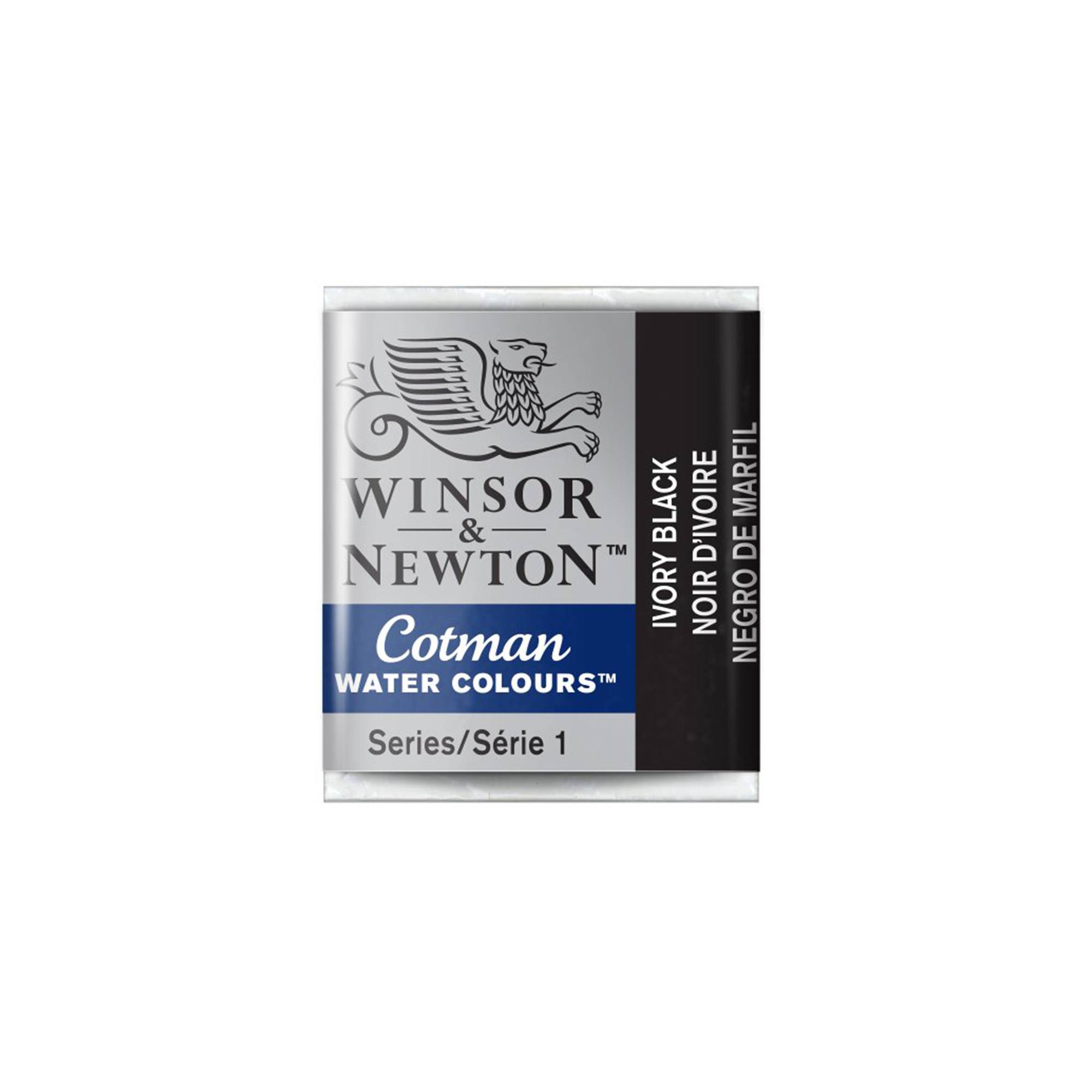 Winsor & Newton Ivory Black Cotman Watercolour Half Pan