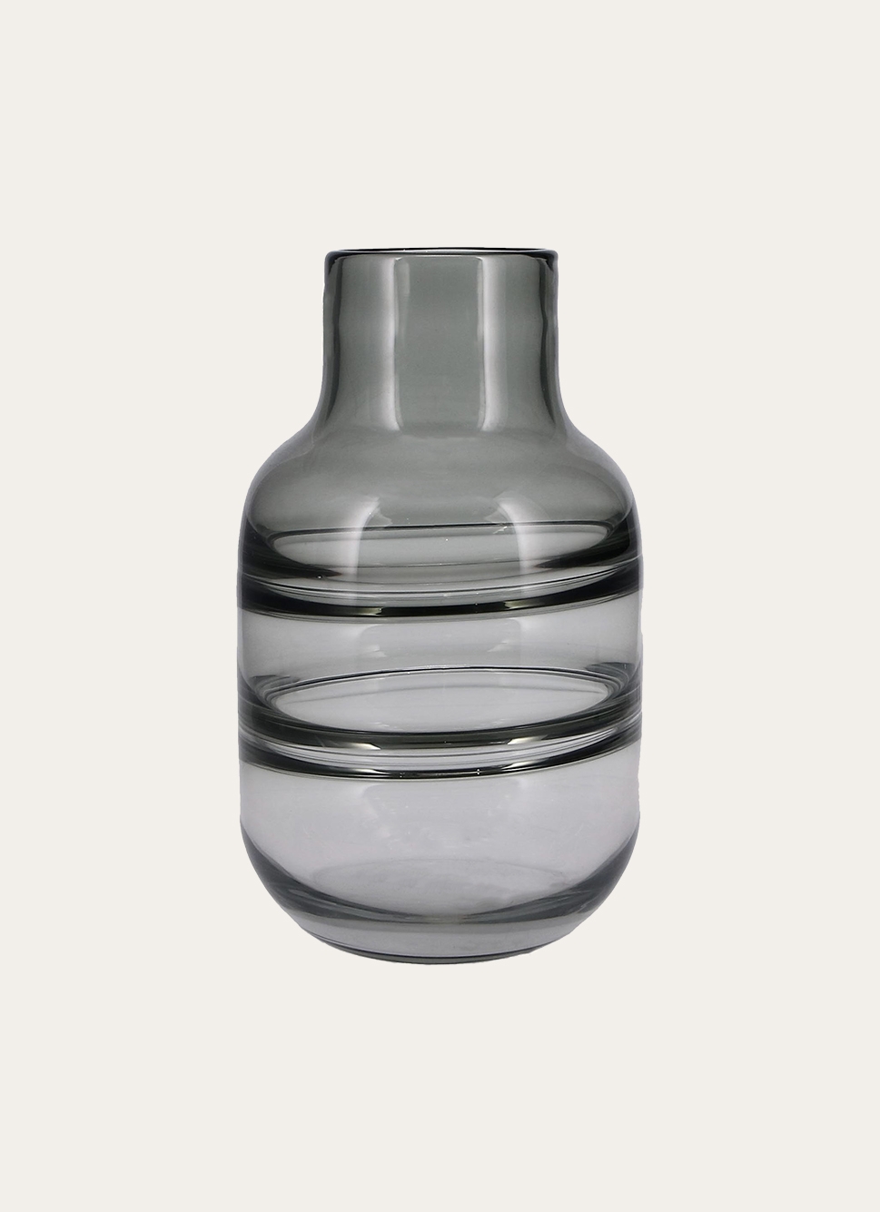 GRAND VASE EN VERRE RICOCHET GRIS TRANSPARENT