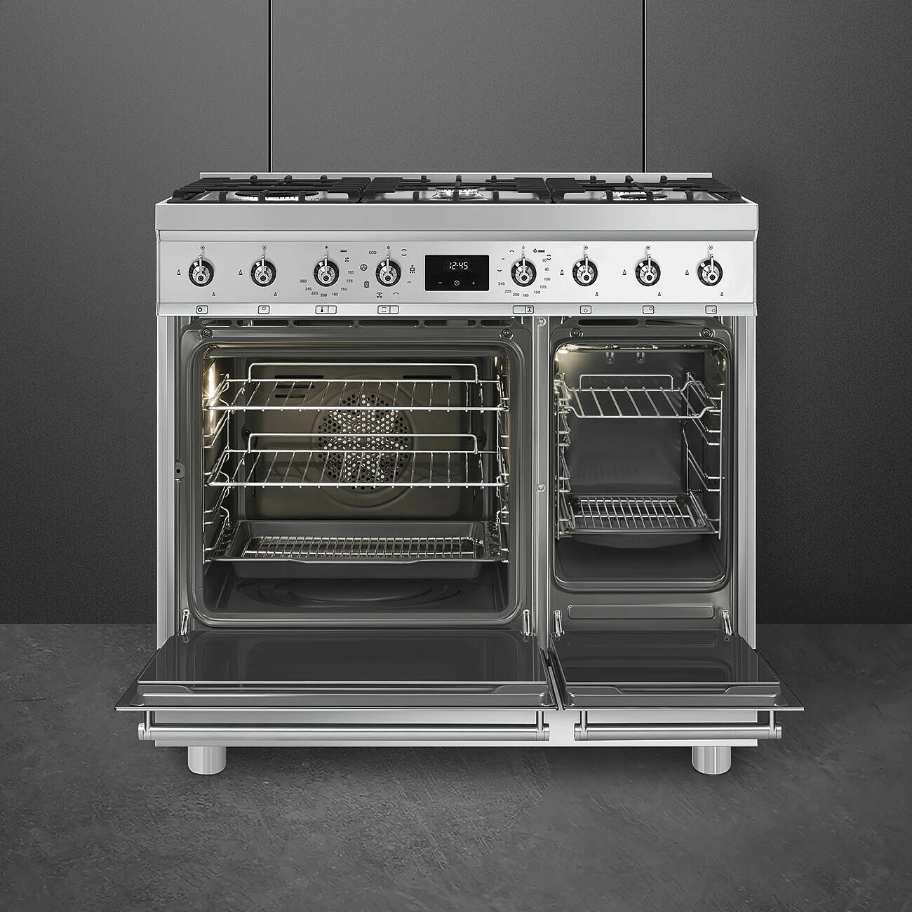 90cm Steel Double Cavity Dual Fuel Cooker