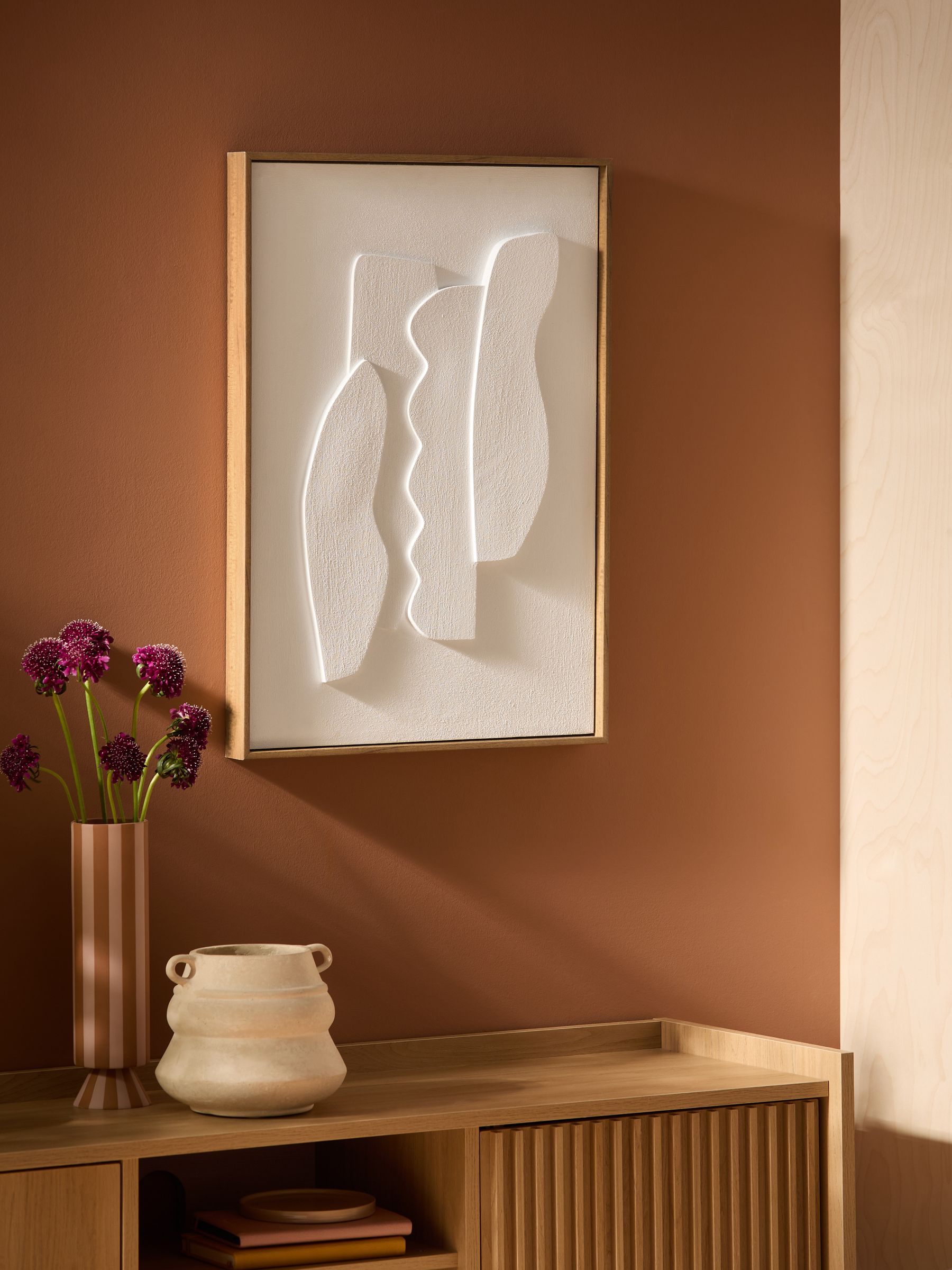 Dixie Sculptural Wall Art in White