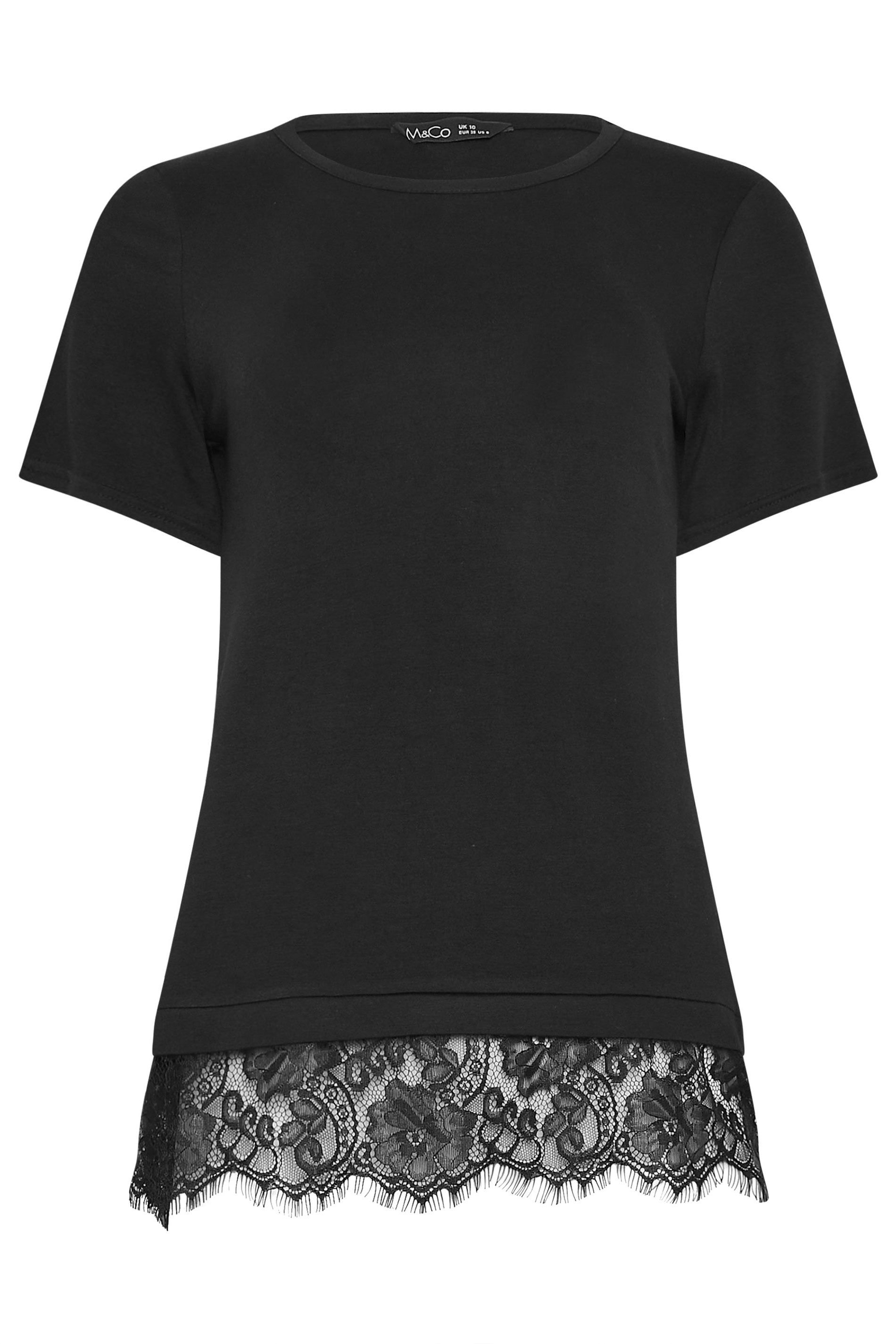 M&Co Lace Hem T Shirt
