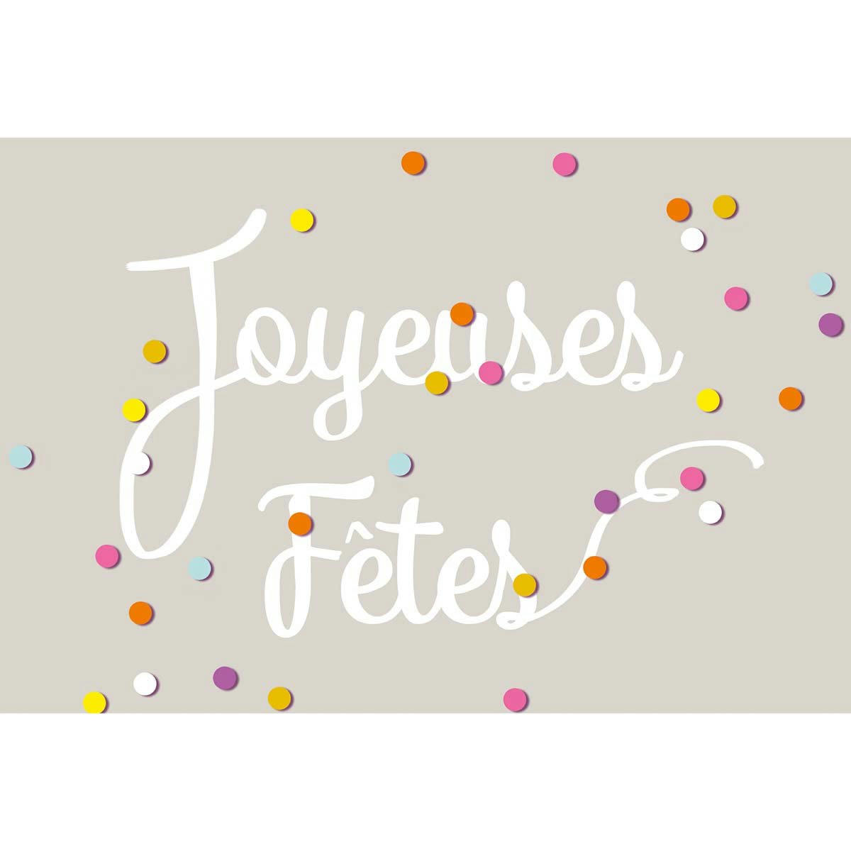 - Carte de voeux joyeuses fêtes confettis colorés