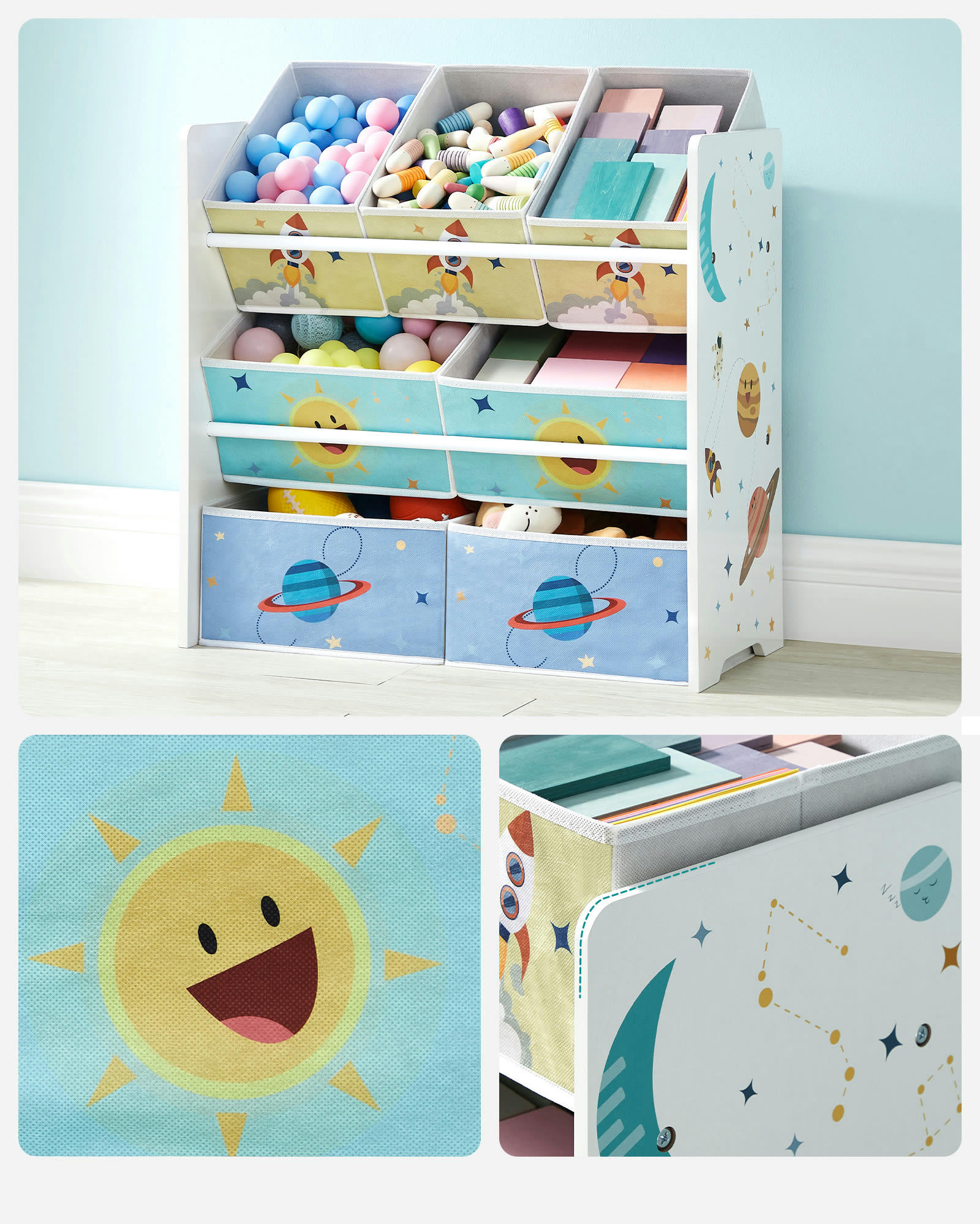 - Étagère pour chambre d'enfants effet bois blanc