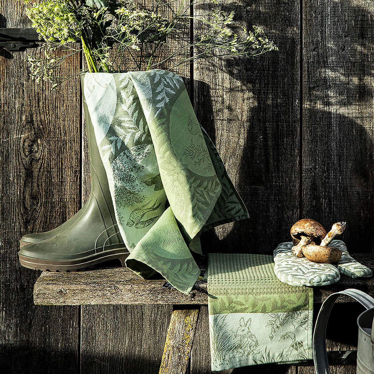 JOSÉPHINE - Essuie-mains en coton herbe 54 x 38