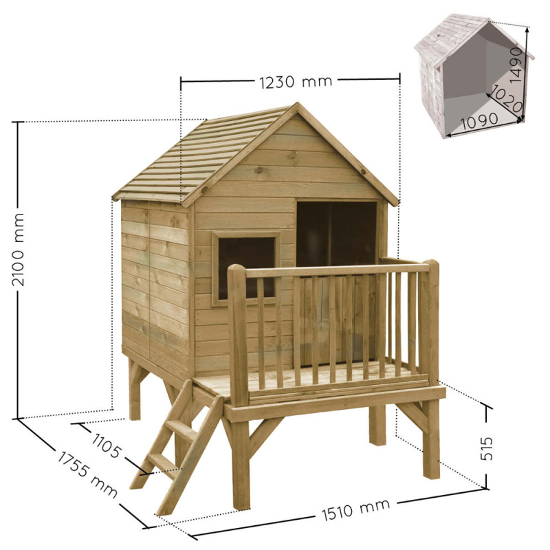 Cabane pour enfant Winny 1,51 x 1,75 x 2,1 m SOULET