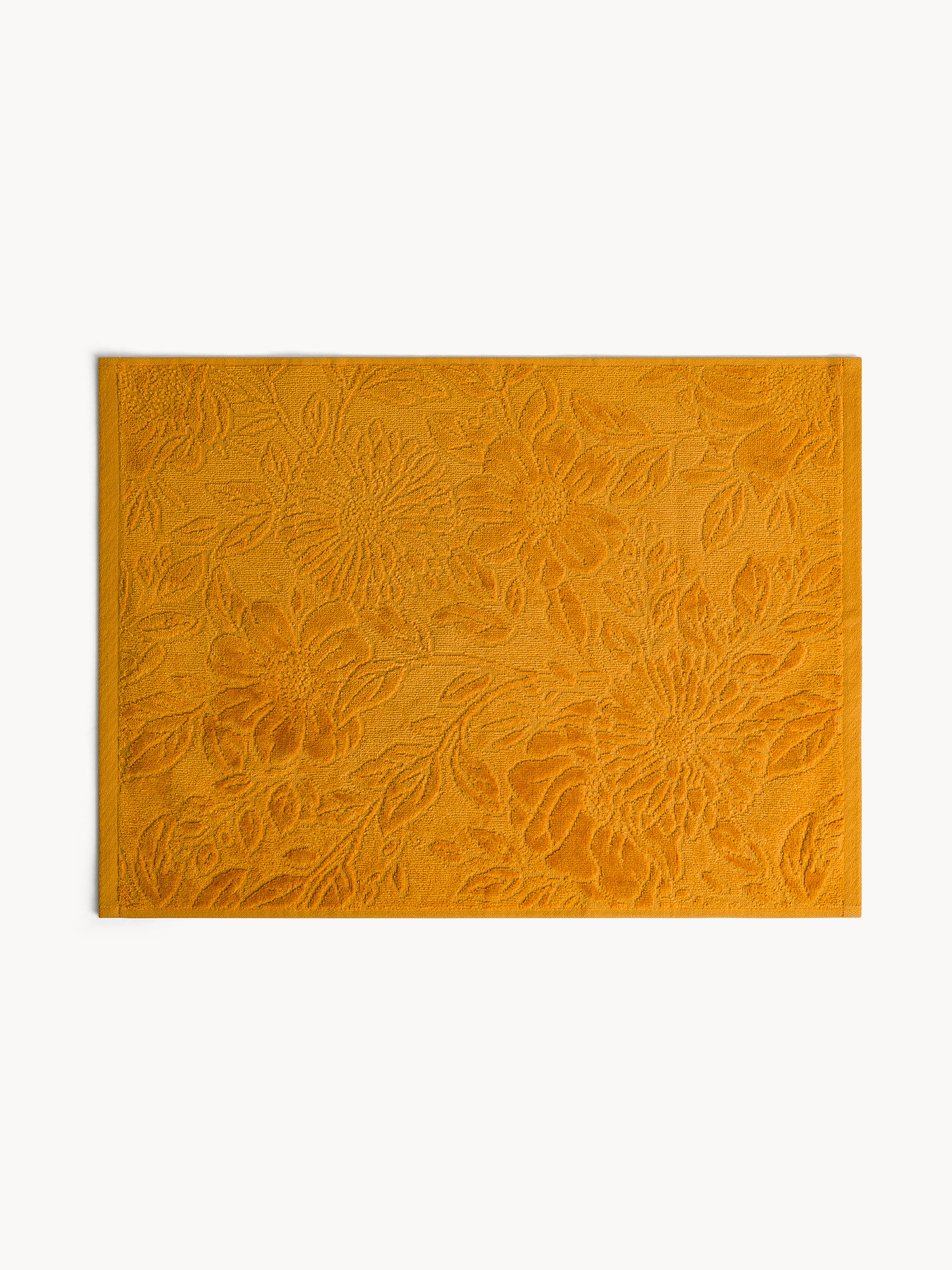 Asciugamano in velour di cotone lavorazione floreale