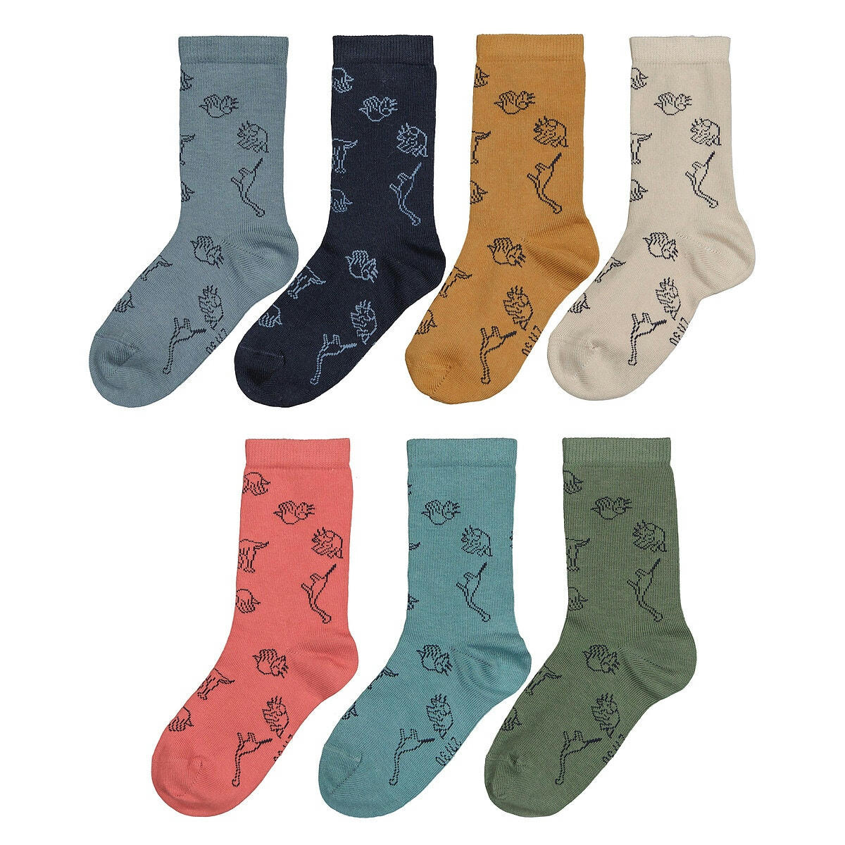 Lot de 7 paires de chaussettes dinosaures