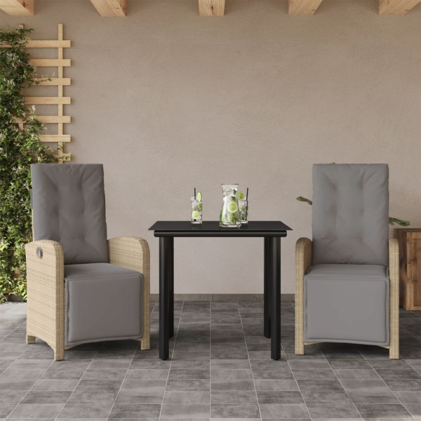 Zestaw Mebli Ogrodowych Bistro Stół Krzesła Rattan Poduszki Do Ogrodu