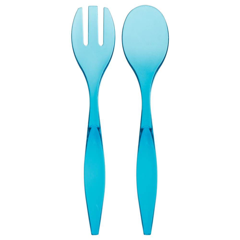 Conjunto de 2 talheres azul para salada