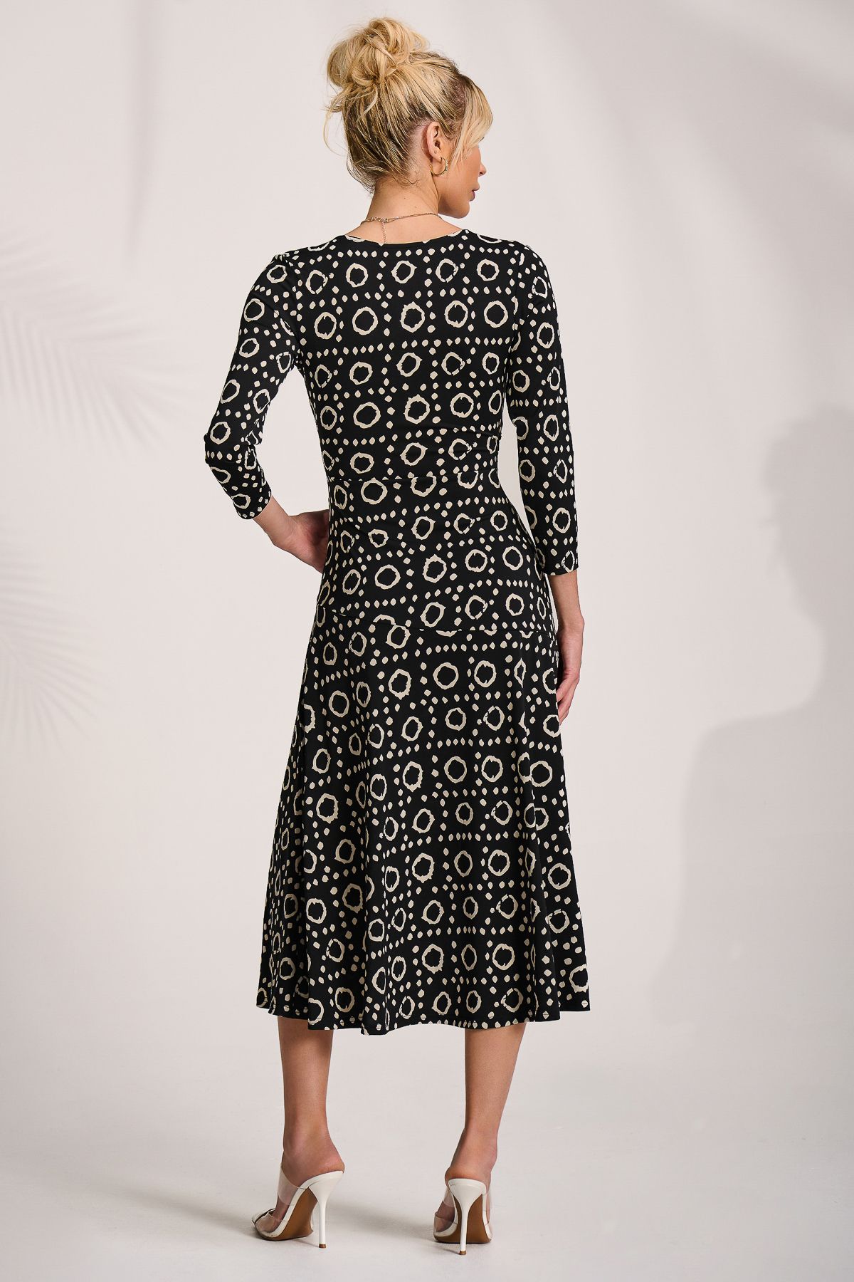 Jolie Moi Fit and Flare Jersey Midi Dress
