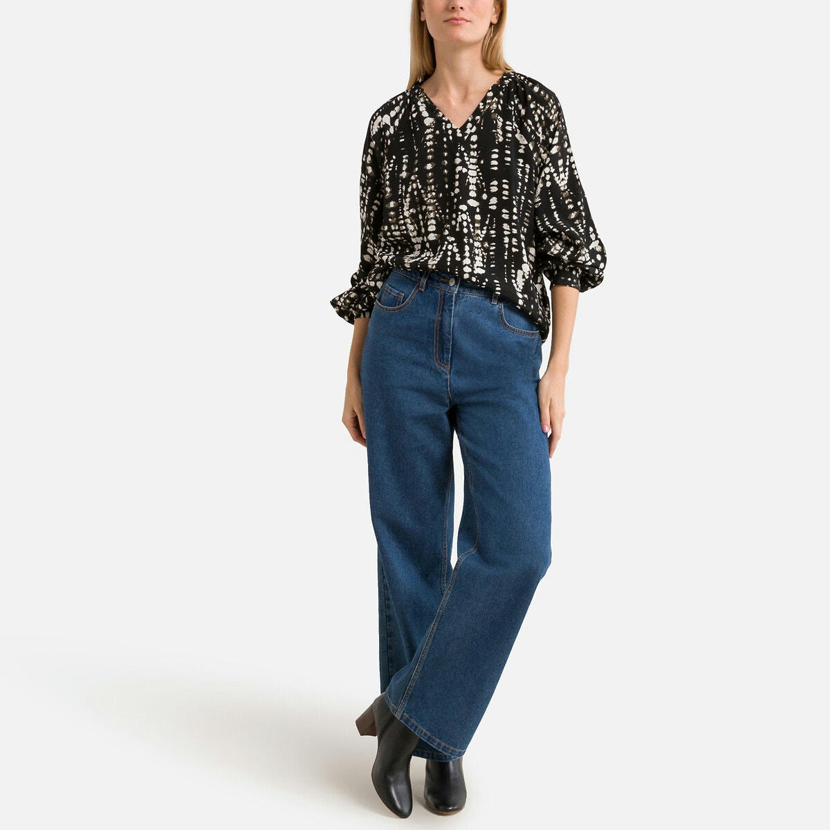 Blouse imprimée, manches longues