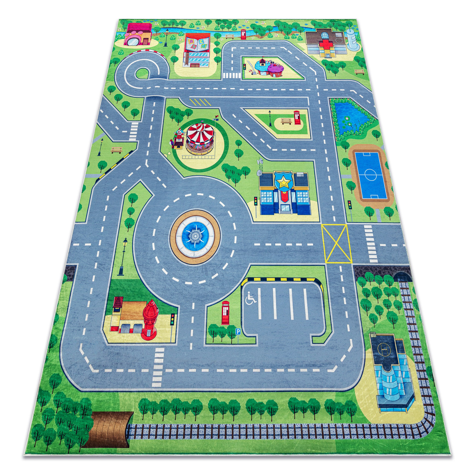 Dywan do prania BAMBINO 9028 Miasto, ulice, uliczki dla dzieci, 80x150 cm