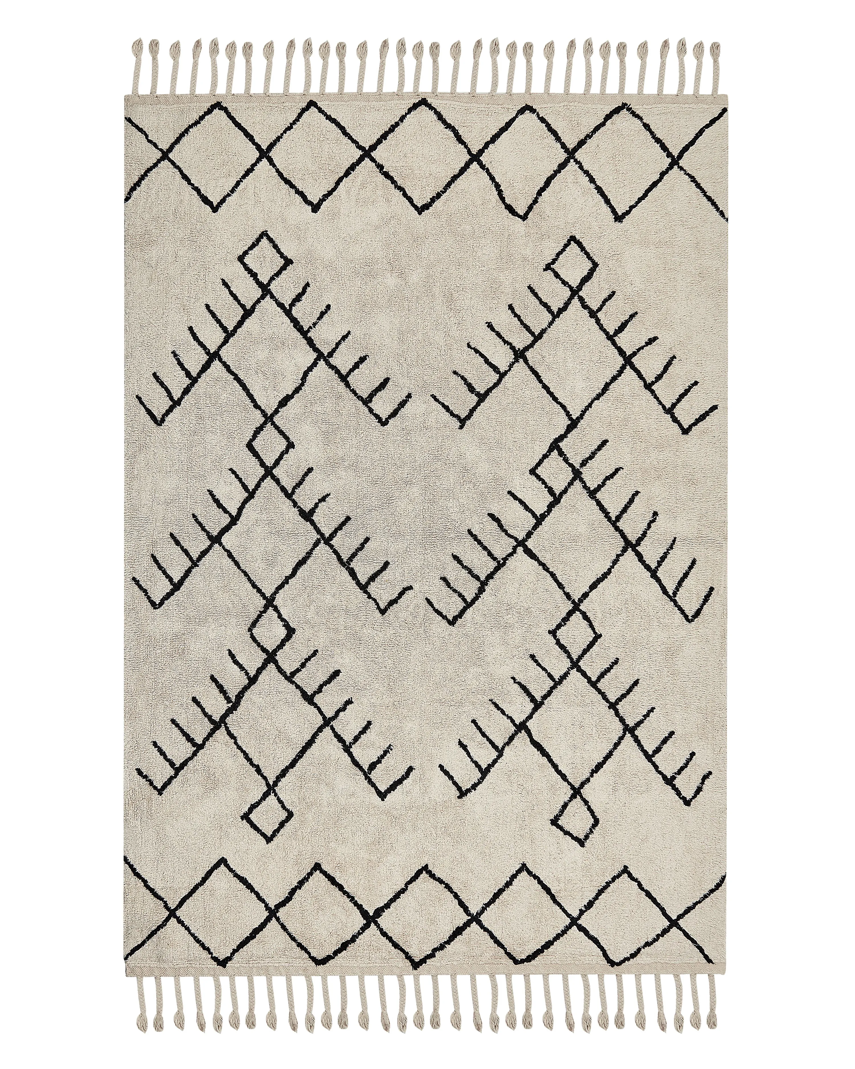 Rug ERLER Light Beige 140 x 200 cm Cotton