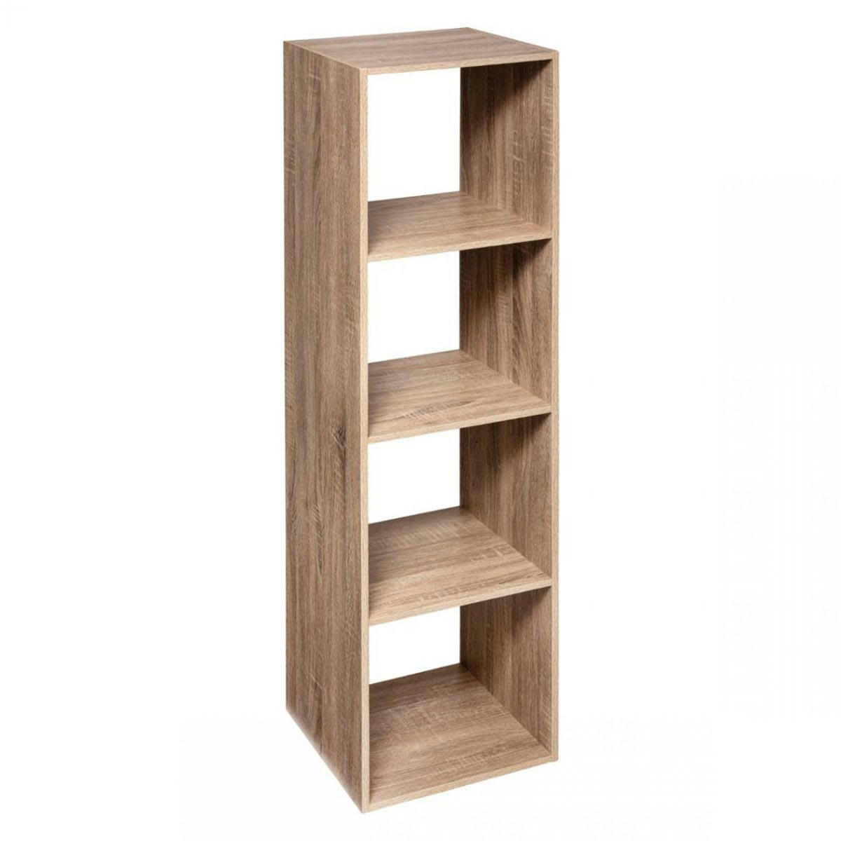 MIX - Étagère bois 4 cases haut naturel