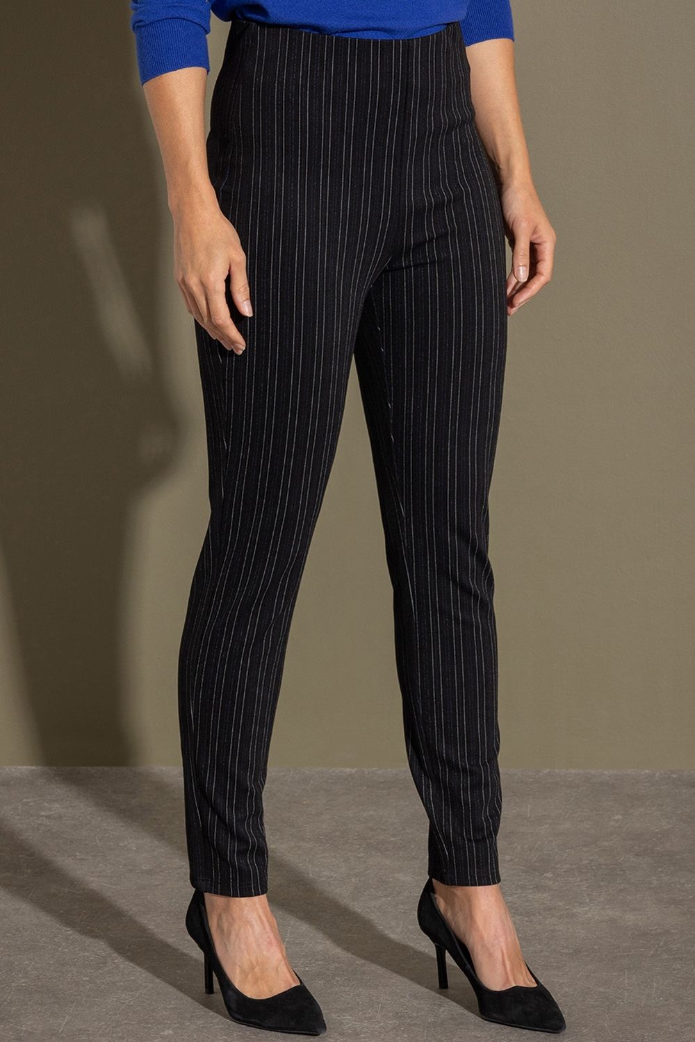 Klass. Slim Leg Pull On Stripe Trouser