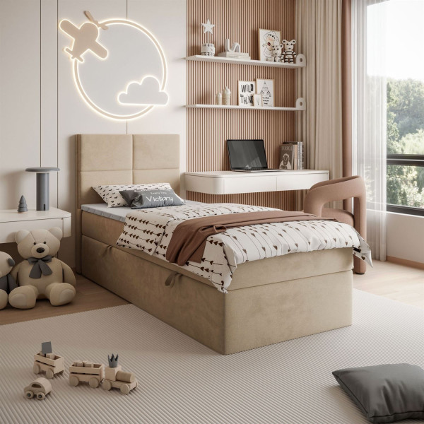 Łóżko CROSS MINI 70x200 Royal Velvet 170 z topperem