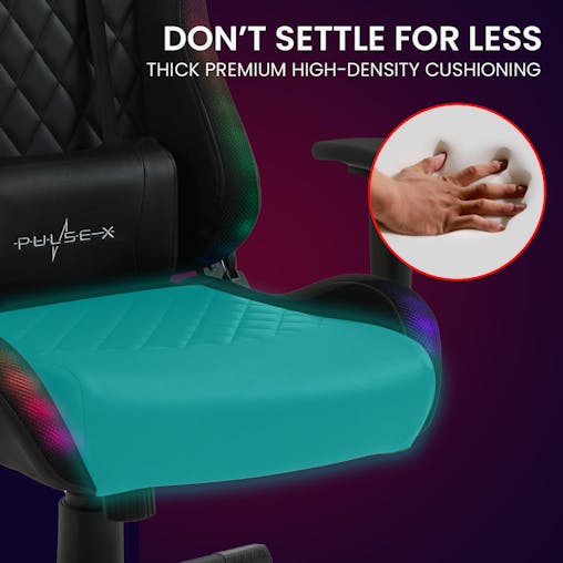 NNEMB Gaming Chair, with Bluetooth Speakers, RGB LED Lights, Reclining Game Armchair, Black