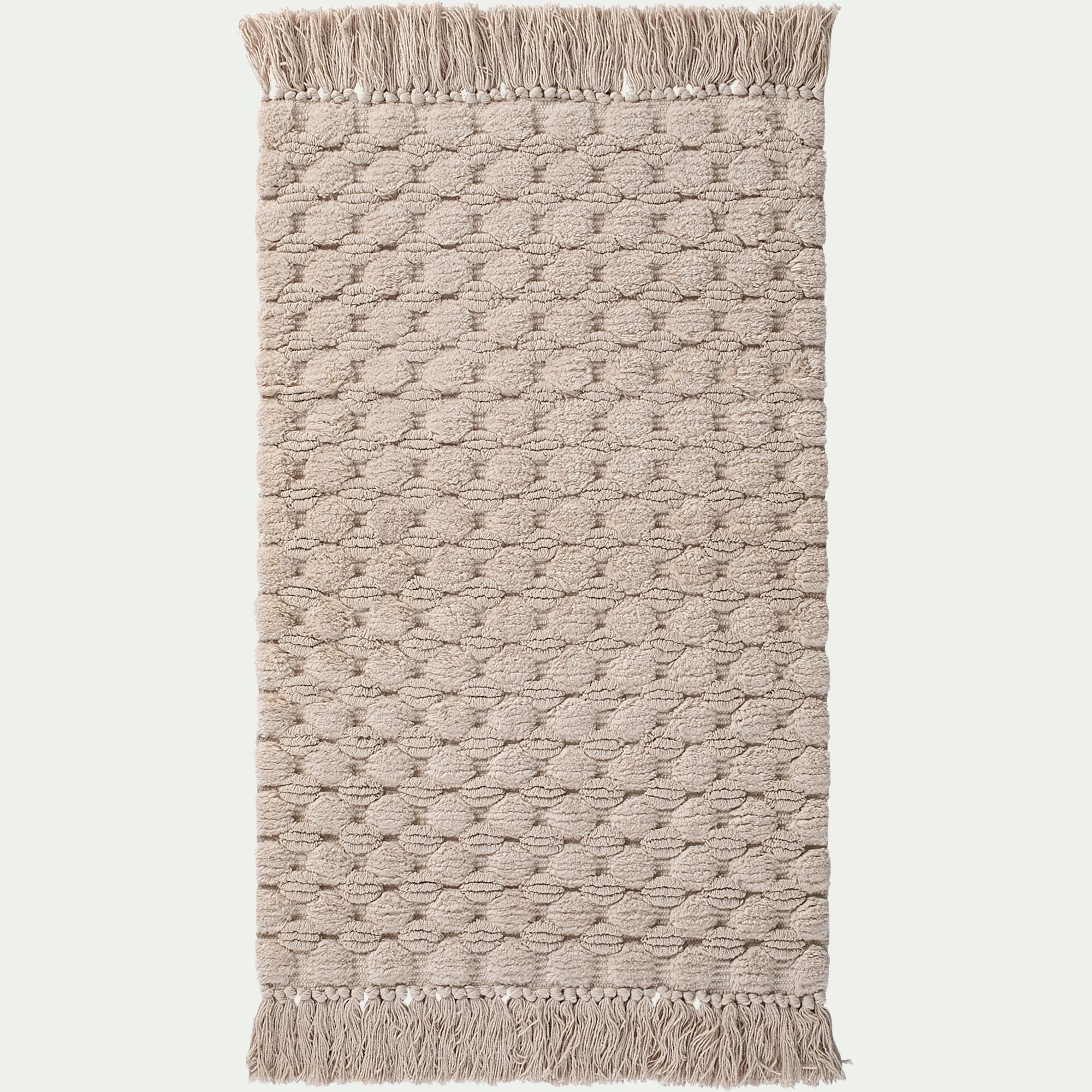 BUSSANA - Tapis de bain point bulle en coton 50x80cm - beige
