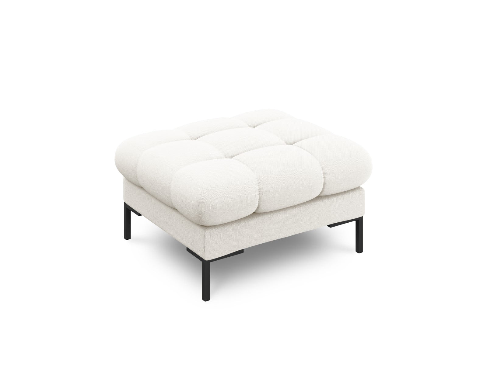 Cosmopolitan Design Poef Bali structurele stof, lichtbeige - 60x60x41cm